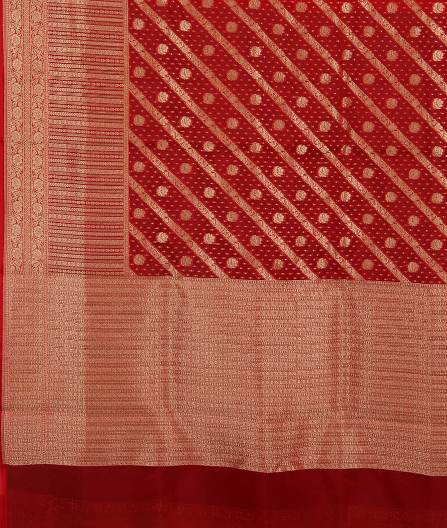 Red Banaras Organza Saree T3998644