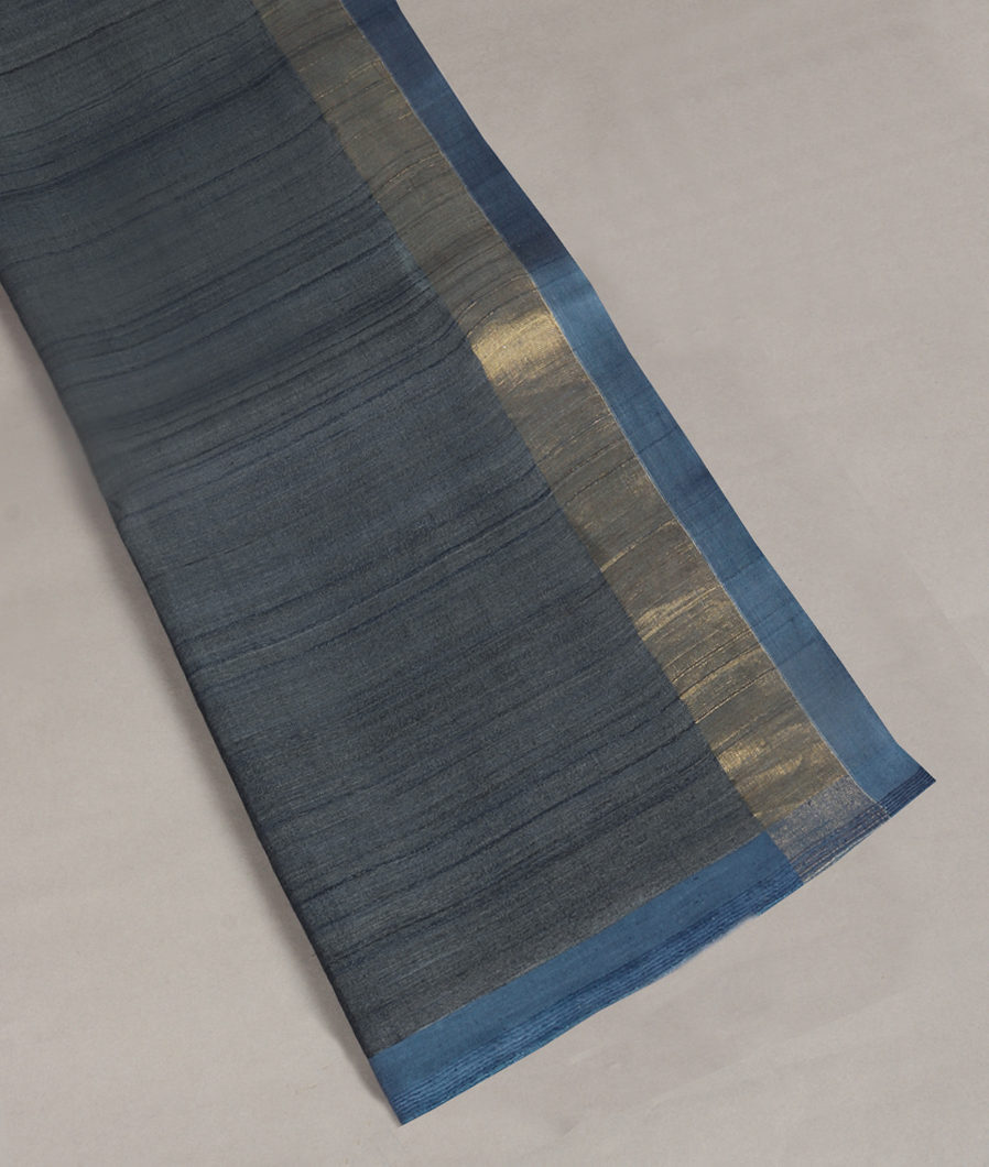 Grey Handwoven Tussar Saree T381782-image