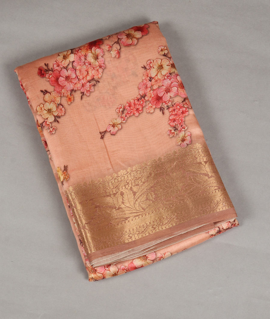 Peach Chaniya Silk Saree T347676-image