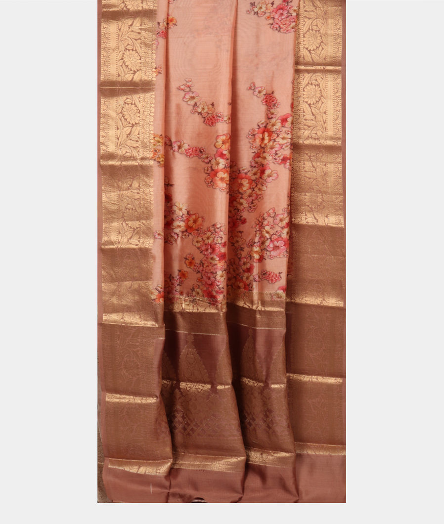 Peach Chaniya Silk Saree T3476762