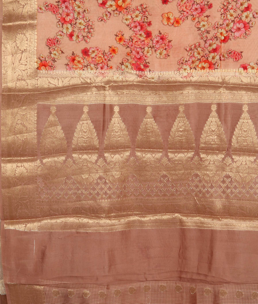 Peach Chaniya Silk Saree T3476764