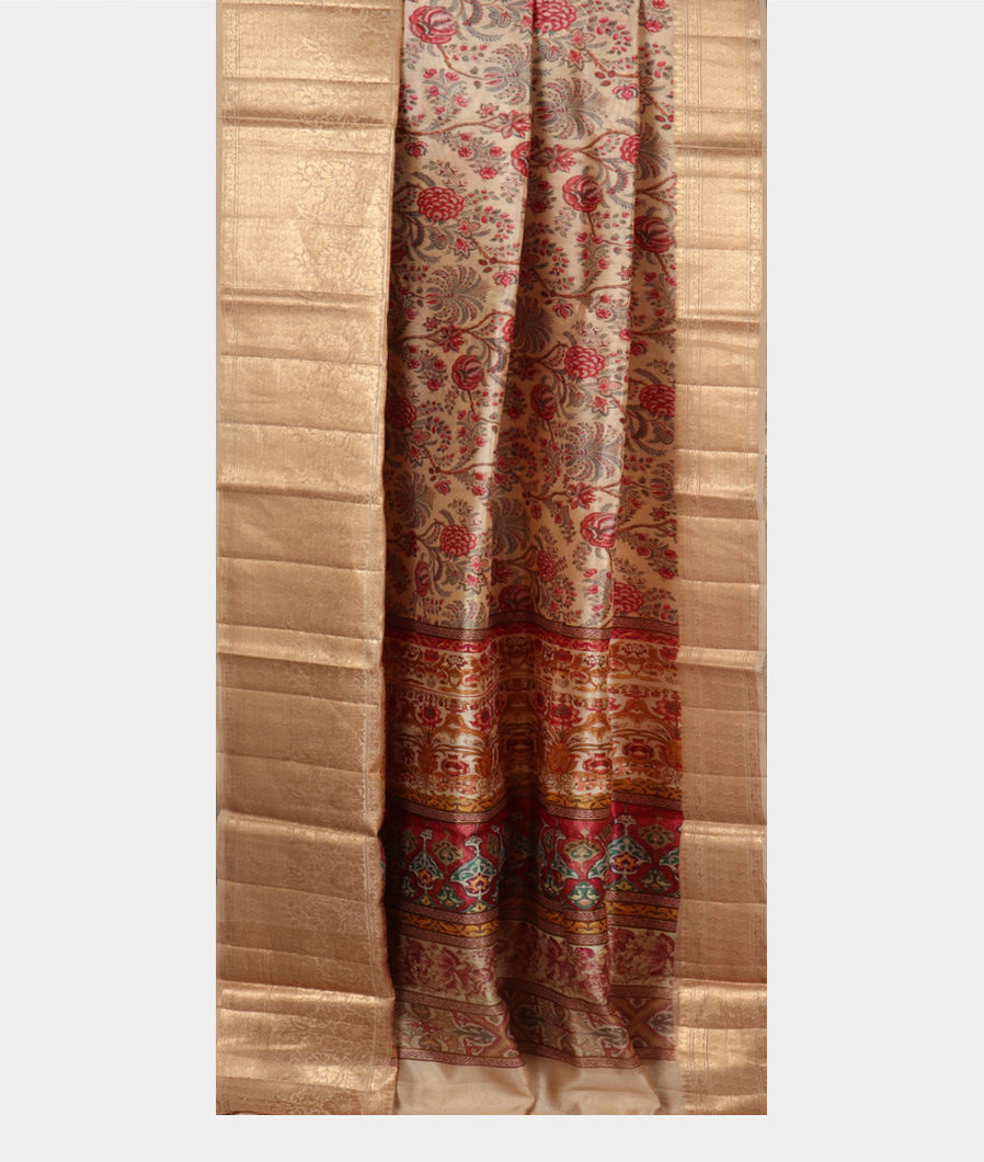 Cream Chaniya Silk Saree T3801732