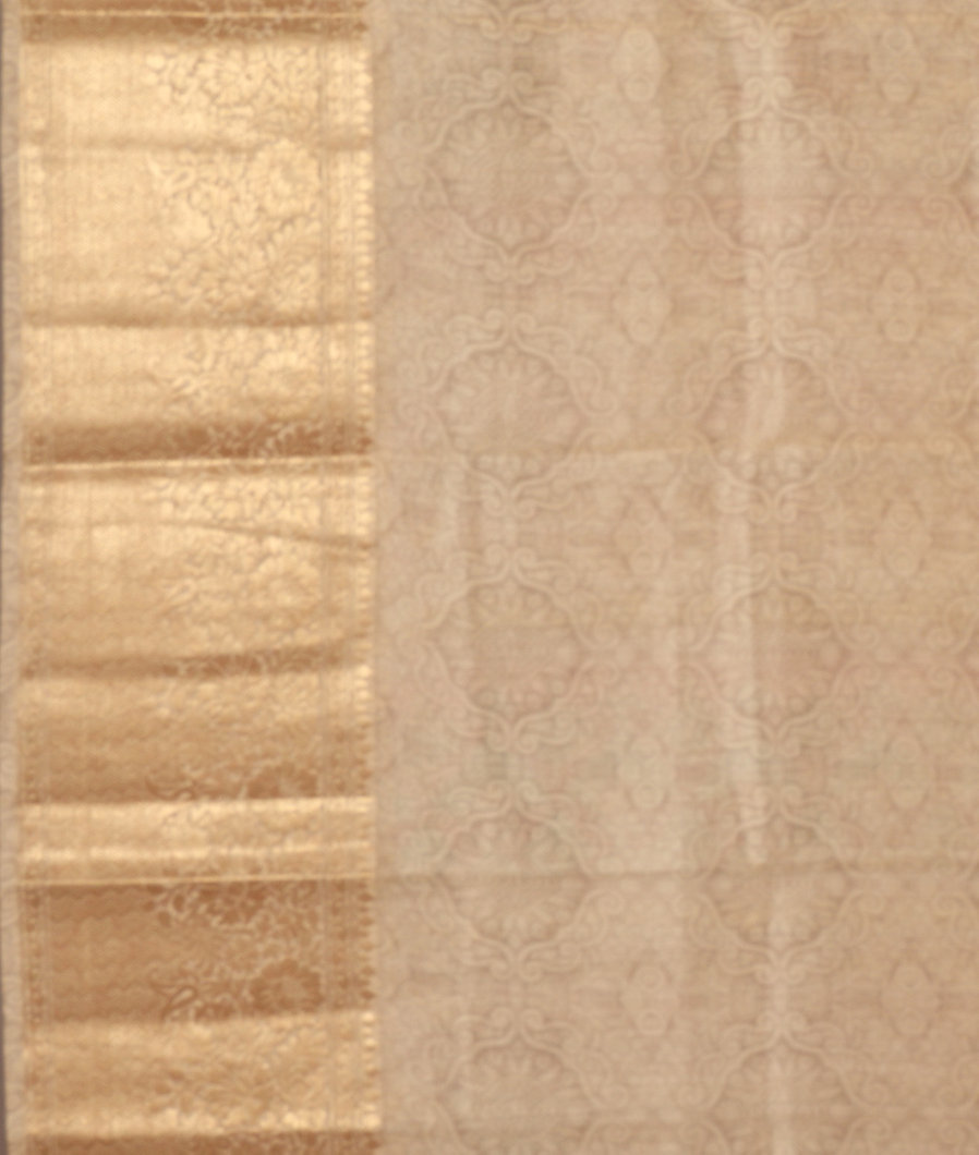 Cream Chaniya Silk Saree T3801733