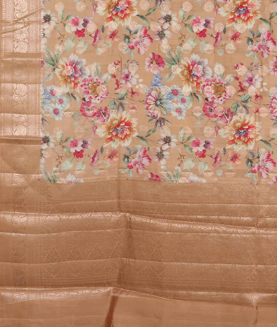 Beige Chaniya Silk Saree T3537824