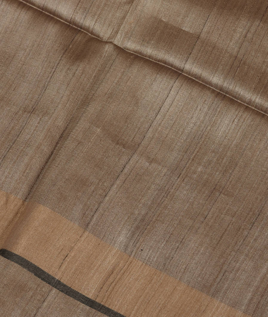 Grey Tussar Printed Saree T3707684