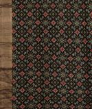 Black Printed Raw Silk Saree T4038763