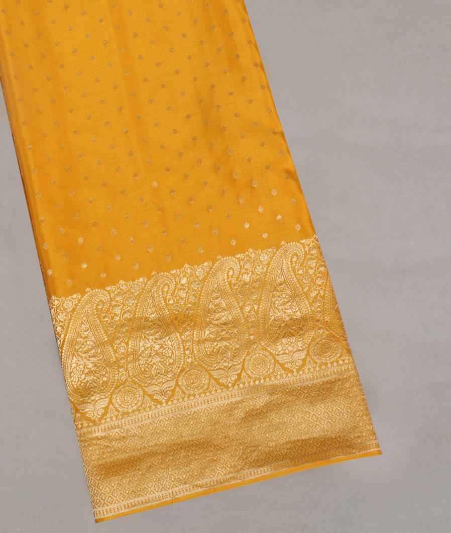 Yellow Mysore Crepe Silk Saree T349204-image