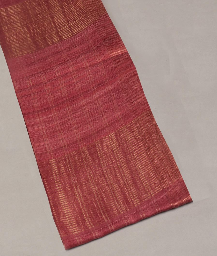 Rust Handwoven Tussar Saree T381752-image