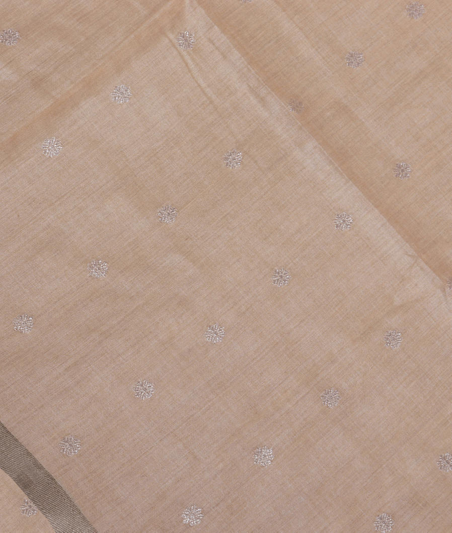 Off-White Handwoven Tussar Saree T3786324