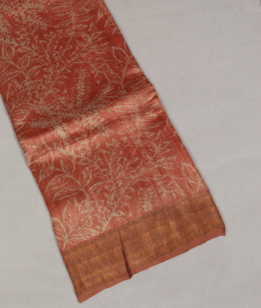 Beige Tussar Printed Saree T354996-image