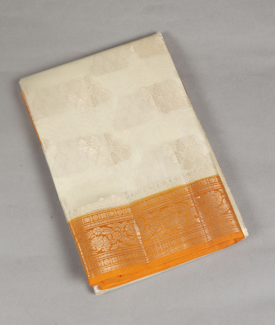 Off-White Chaniya Silk Saree T400847-image