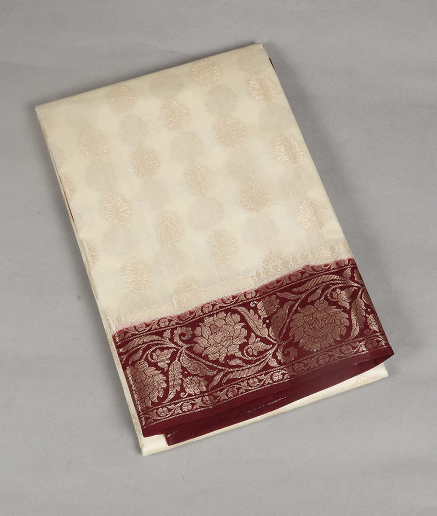 Off-White Chaniya Silk Saree T400269-image