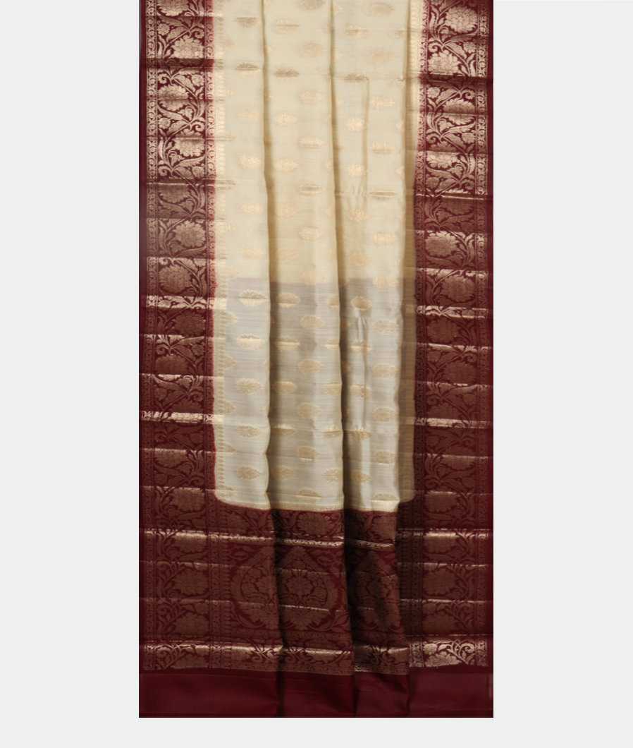 Off-White Chaniya Silk Saree T4002692