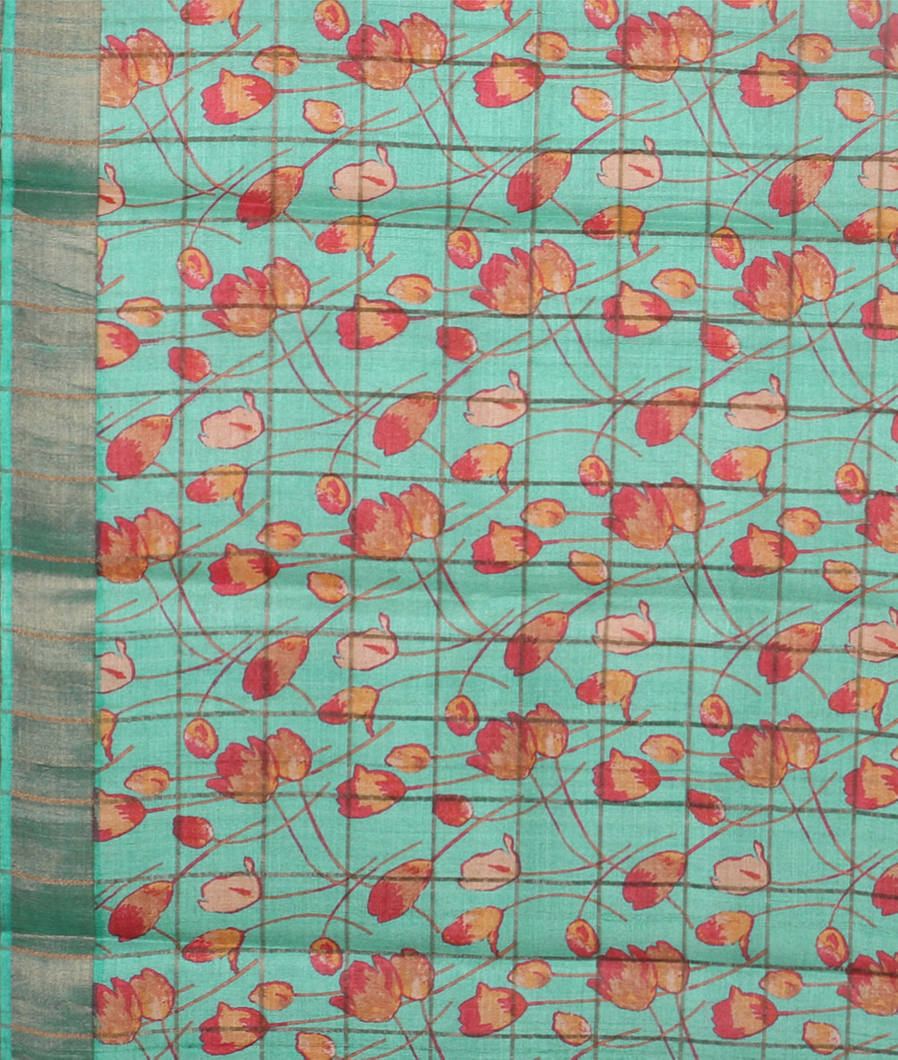 Light Peach Woven Tussar Saree T3874723