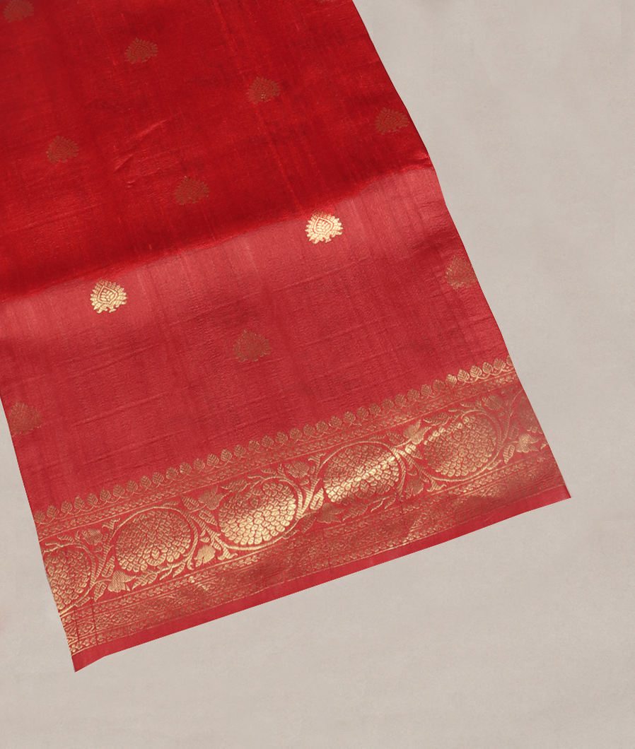 Red Banaras Tussar Georgette Saree T363839-image