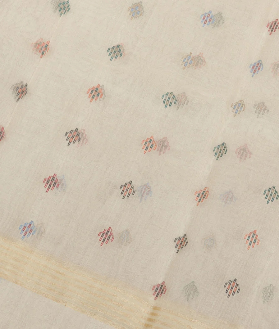 White Muslin Saree T1922294