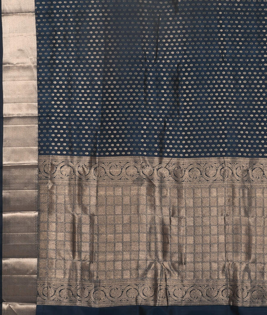 Blue Handwoven Kanjivaram Silk Saree T4032774