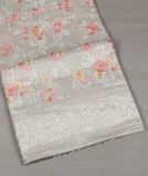Grey Silk Kota Embroidery Saree T3972921