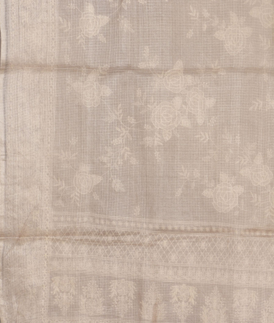 Grey Silk Kota Embroidery Saree T3261343