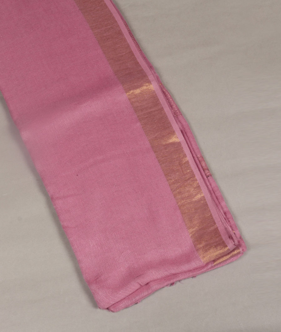 Lavender Handwoven Linen Saree T329917-image