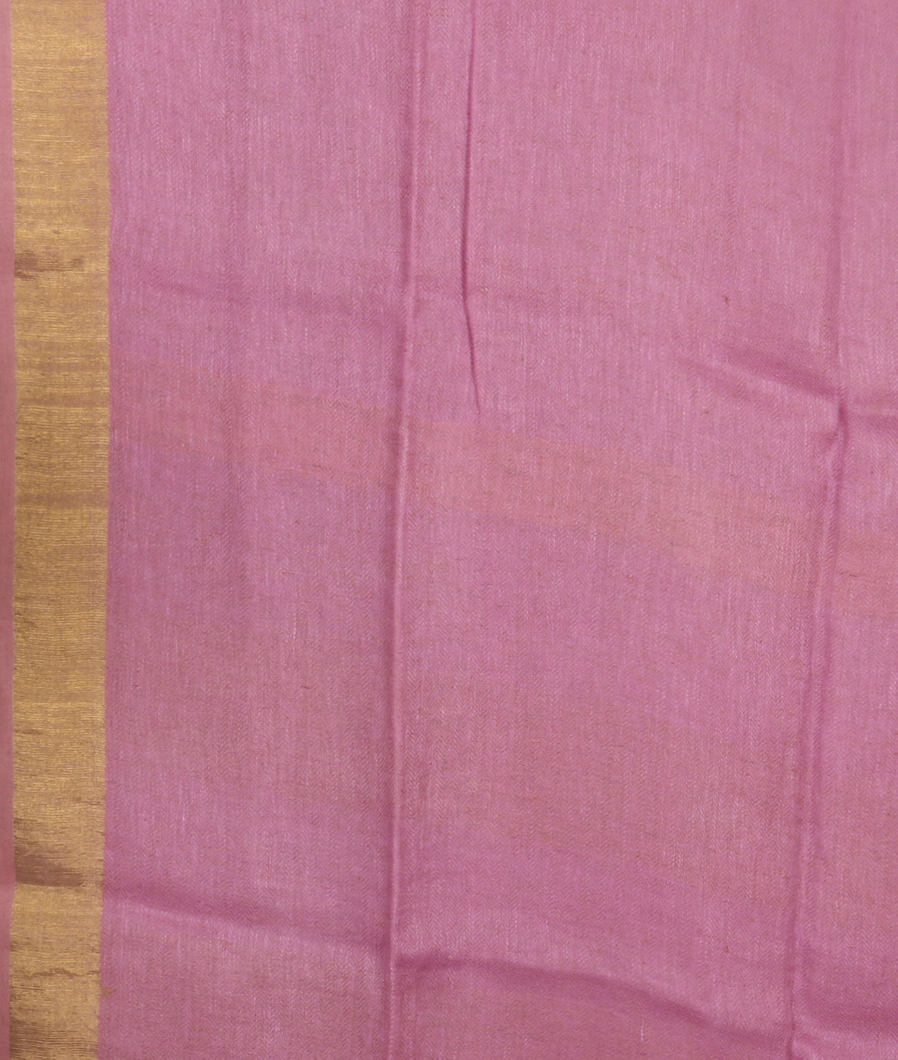Lavender Handwoven Linen Saree T3299173
