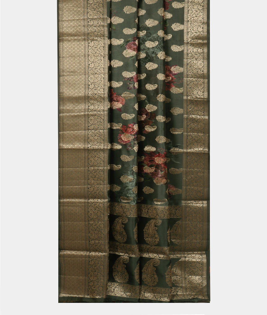 Green Chaniya Silk Saree T3840832