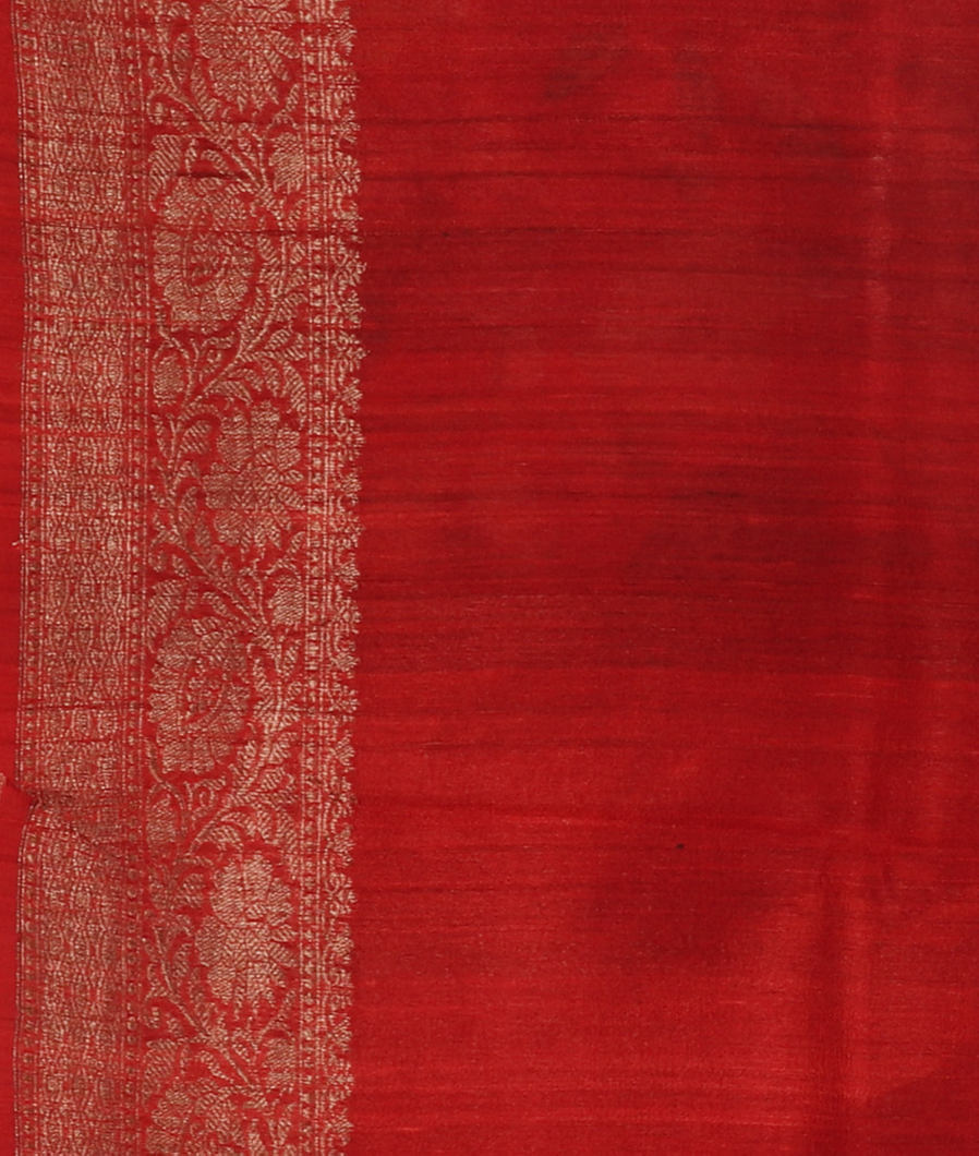 Red Printed Banaras Tussar Georgette Saree T4102663
