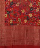 Red Printed Banaras Tussar Georgette Saree T4102664