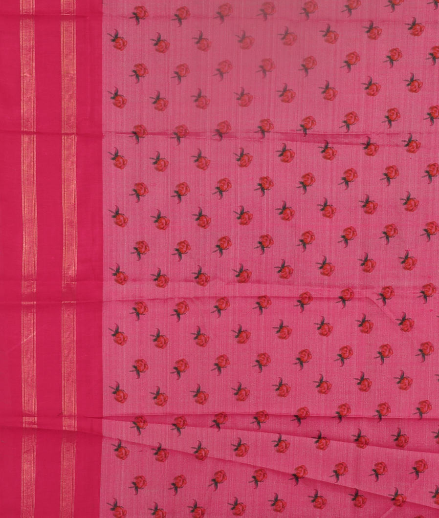 Green Tussar Printed Saree T4100303