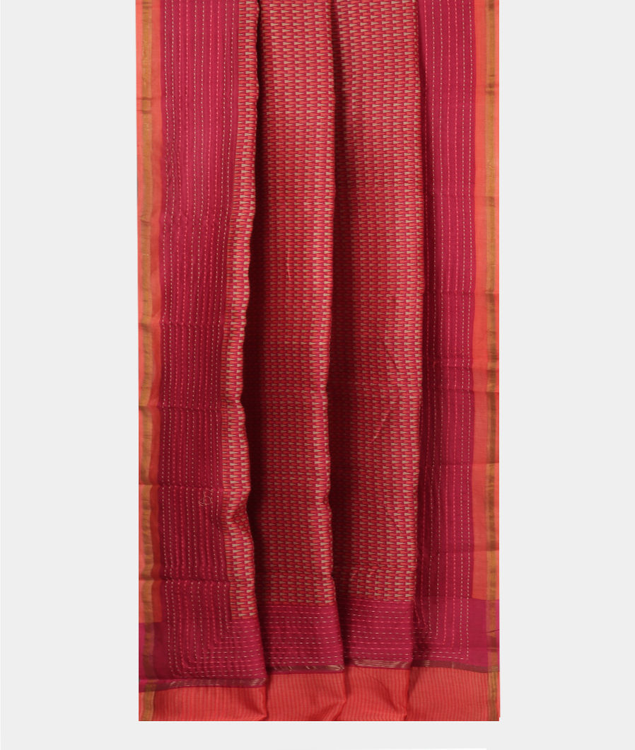 Pink Soft Printed Cotton Saree T4101802