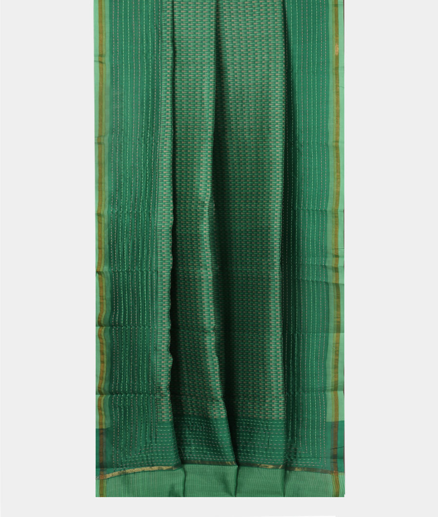 Green Soft Printed Cotton Saree T4101572