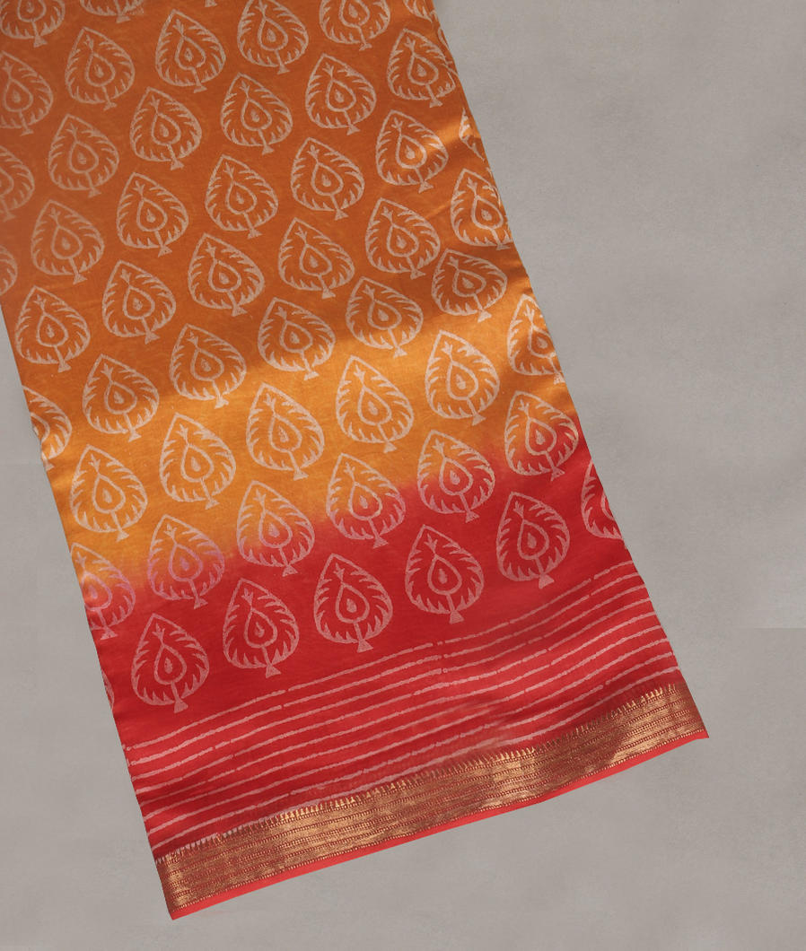 Yellow Soft Printed Cotton Saree T411167-image