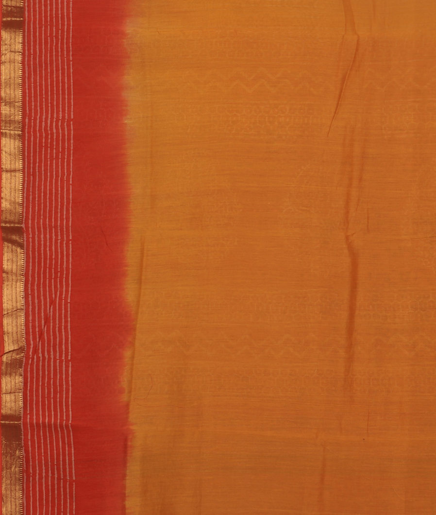 Yellow Soft Printed Cotton Saree T4111673