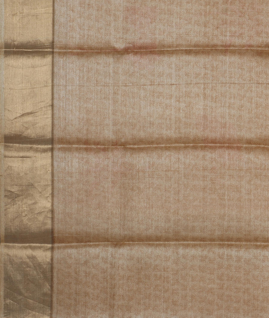 Beige Tussar Printed Saree T4062843