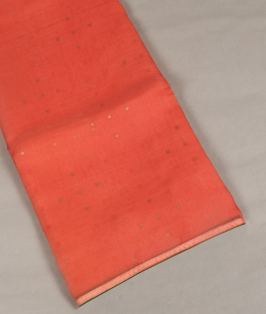 Peach Woven Organza Saree T411081-image