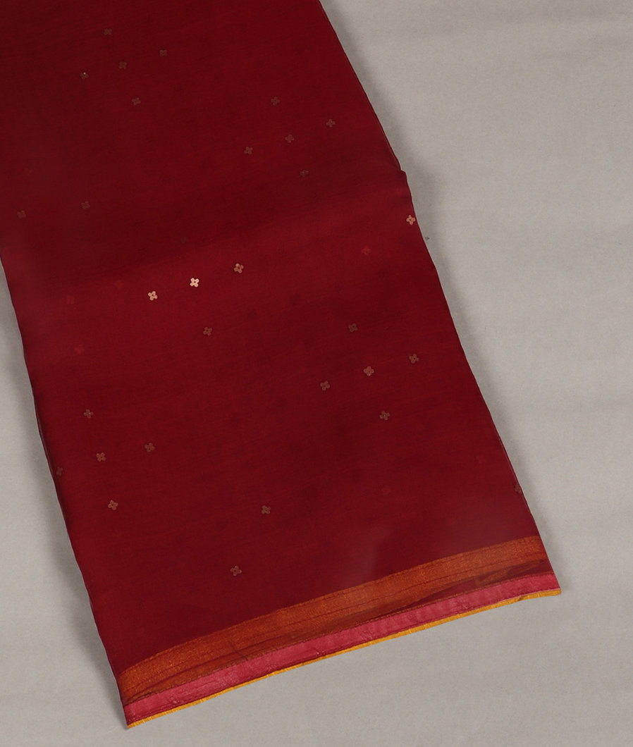 Maroon Woven Organza Saree T411067-image