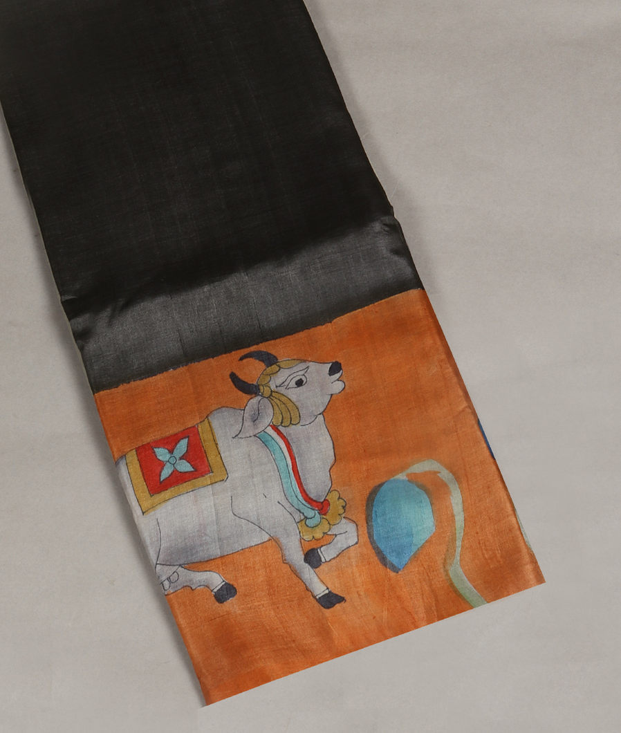 Grey Tussar Printed Saree T383227-image