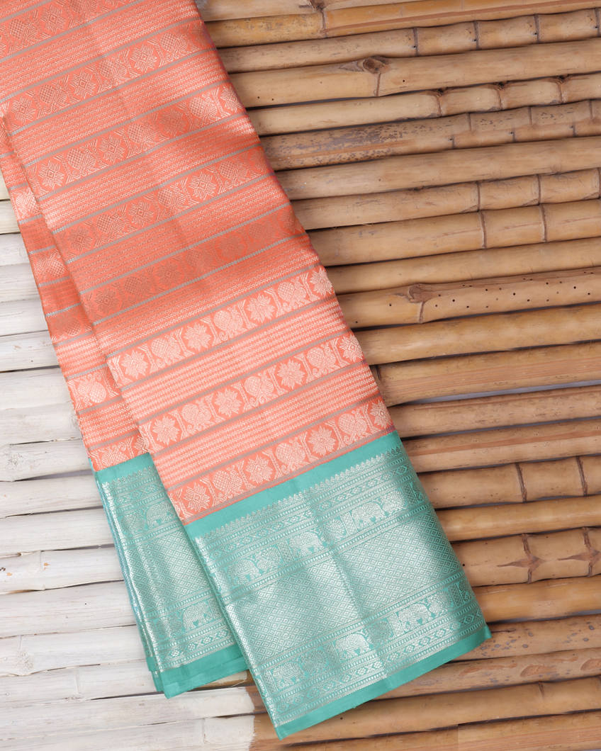 Peach Handwoven Kanjivaram Silk Saree T413164-image