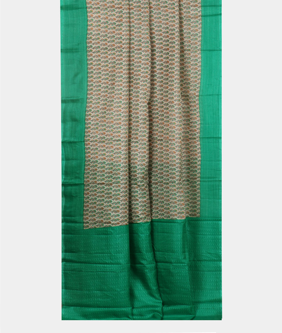 Off-White Printed Silk Saree T4017582