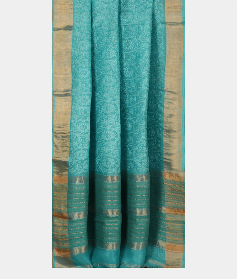 Blue Silk Kota Embroidery Saree T3515732