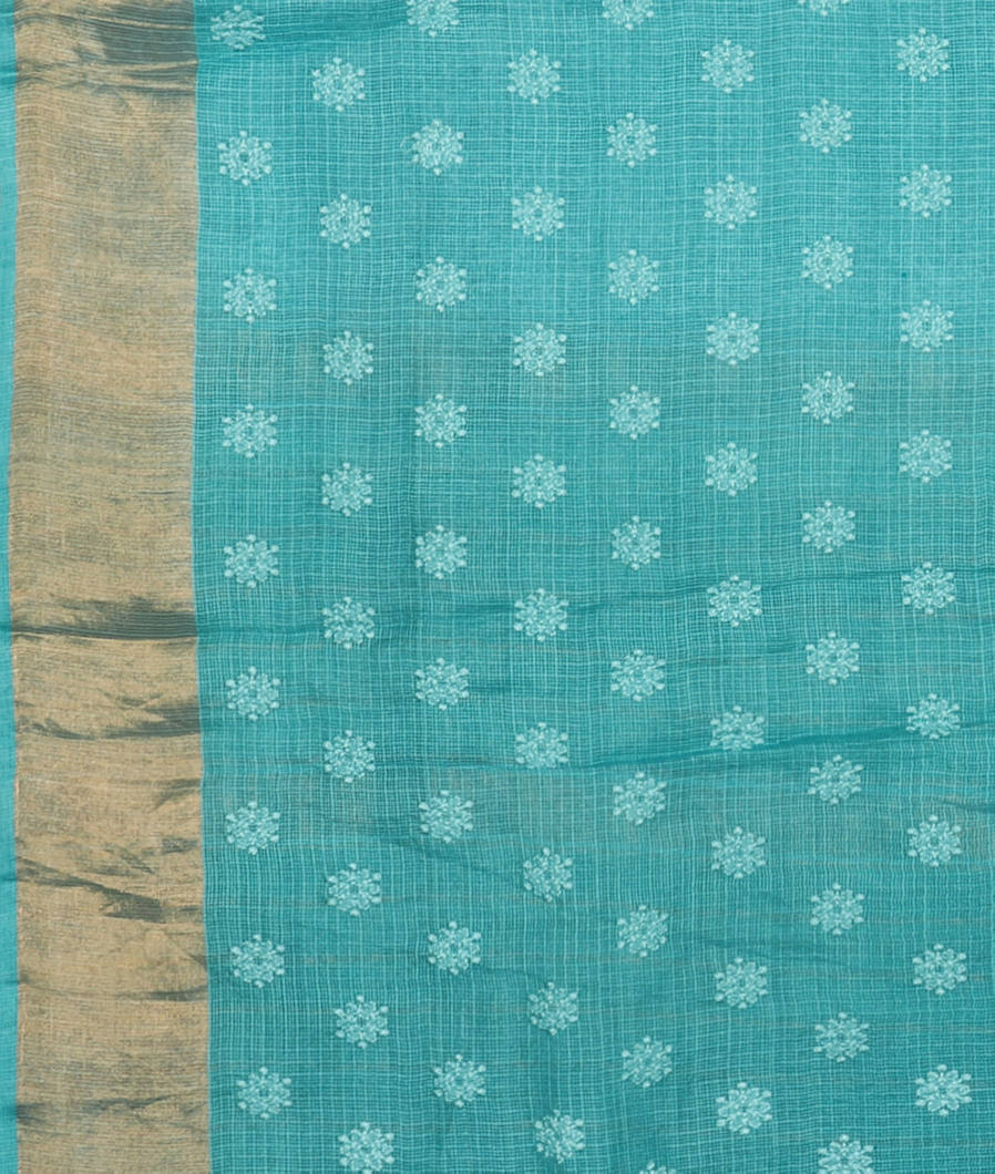 Blue Silk Kota Embroidery Saree T3515733