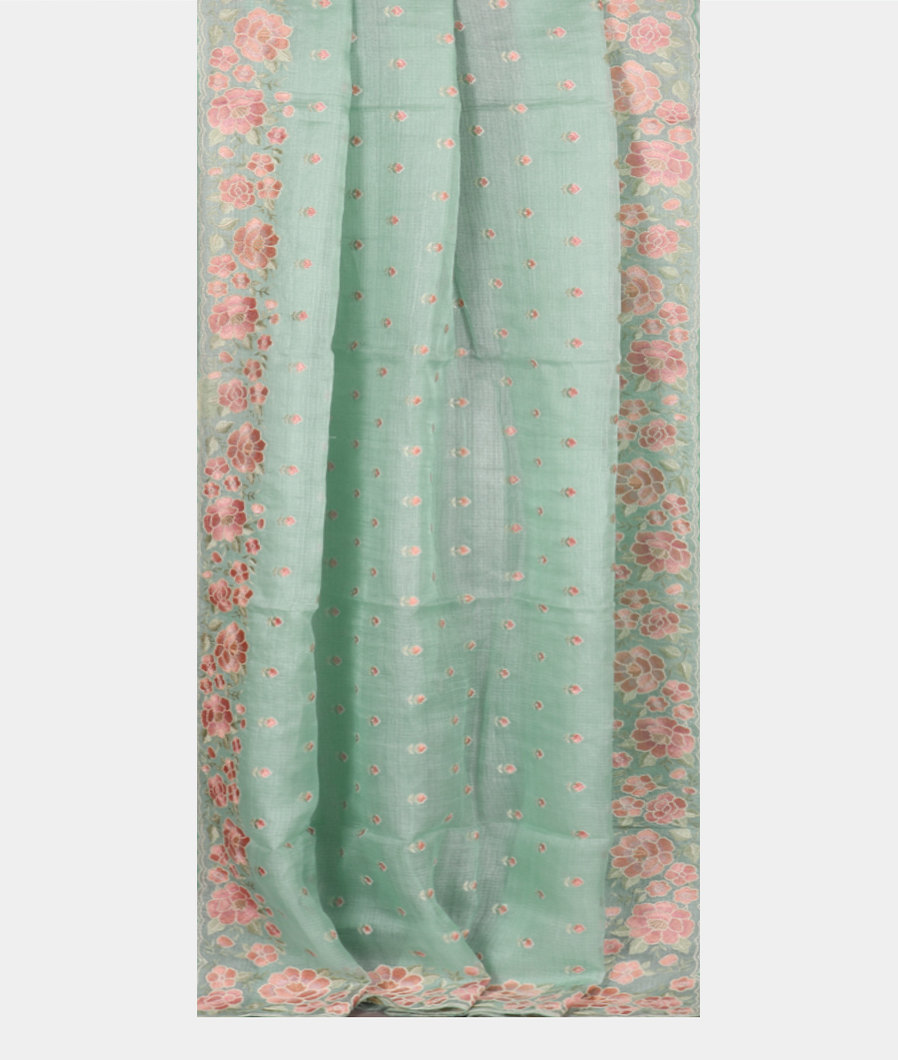 Blue Silk Kota Embroidery Saree T3972652