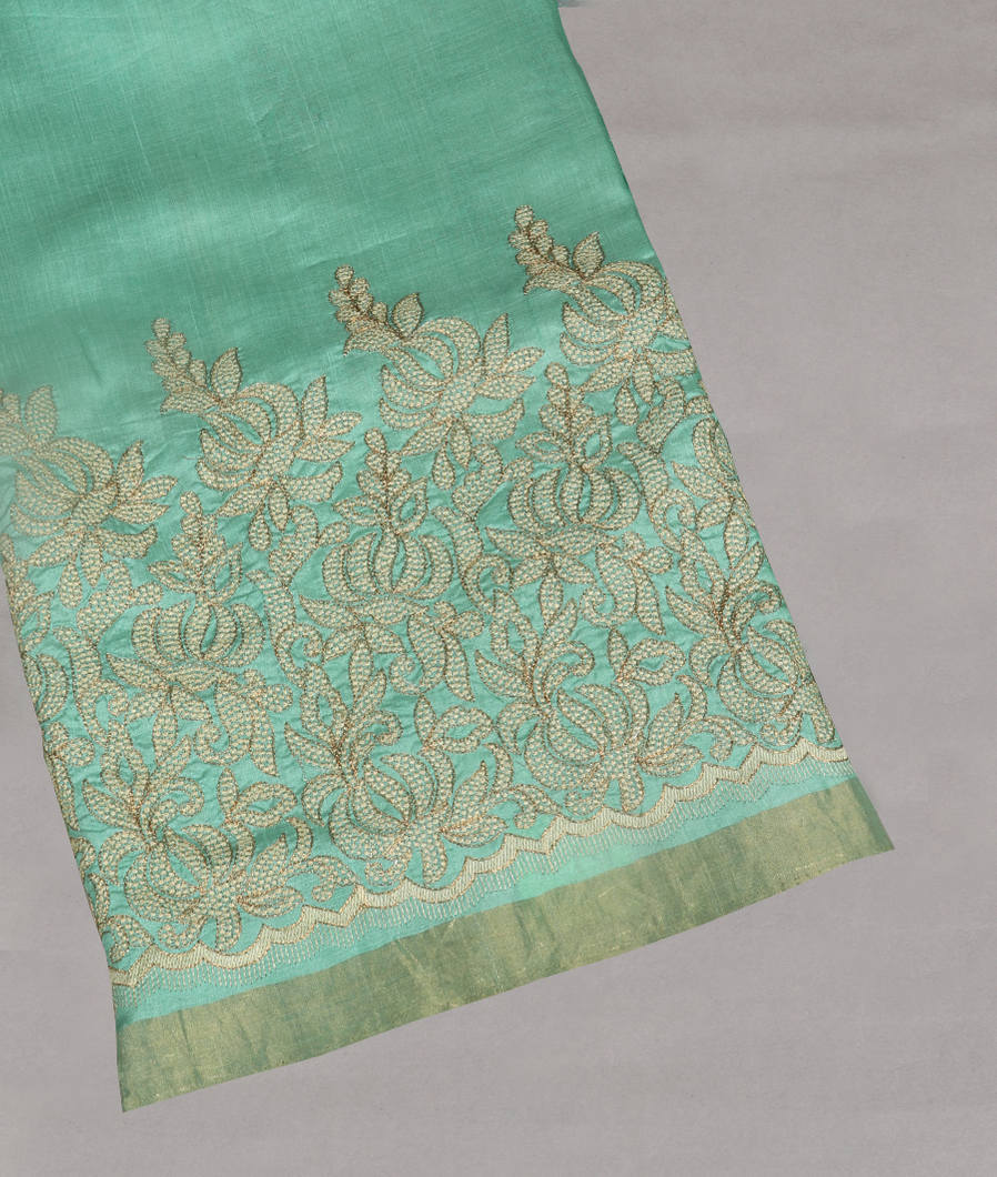 Green Tussar Printed Saree T395302-image