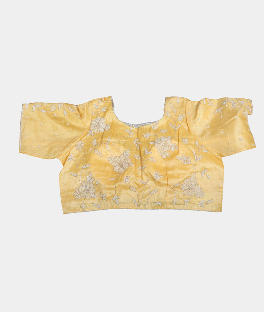 Silver Tissue Kota Embroidery Saree T4110474