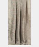 Grey Linen Embroidery Saree T3443152