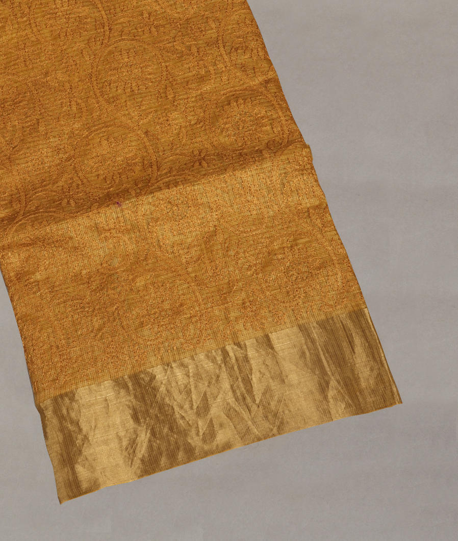 Yellow Silk Kota Embroidery Saree T411539-image