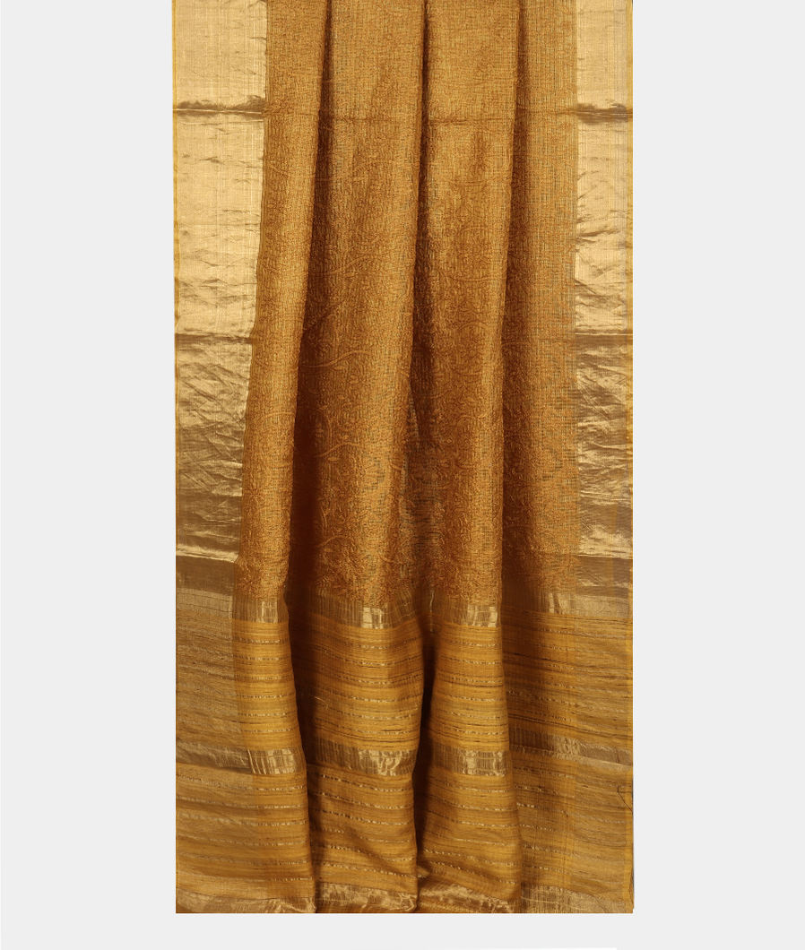 Yellow Silk Kota Embroidery Saree T4115392