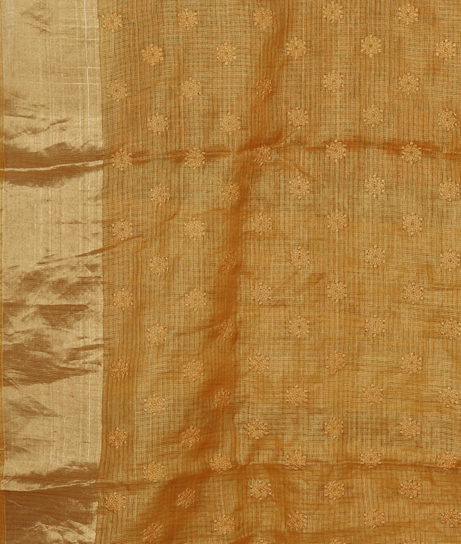 Yellow Silk Kota Embroidery Saree T4115393