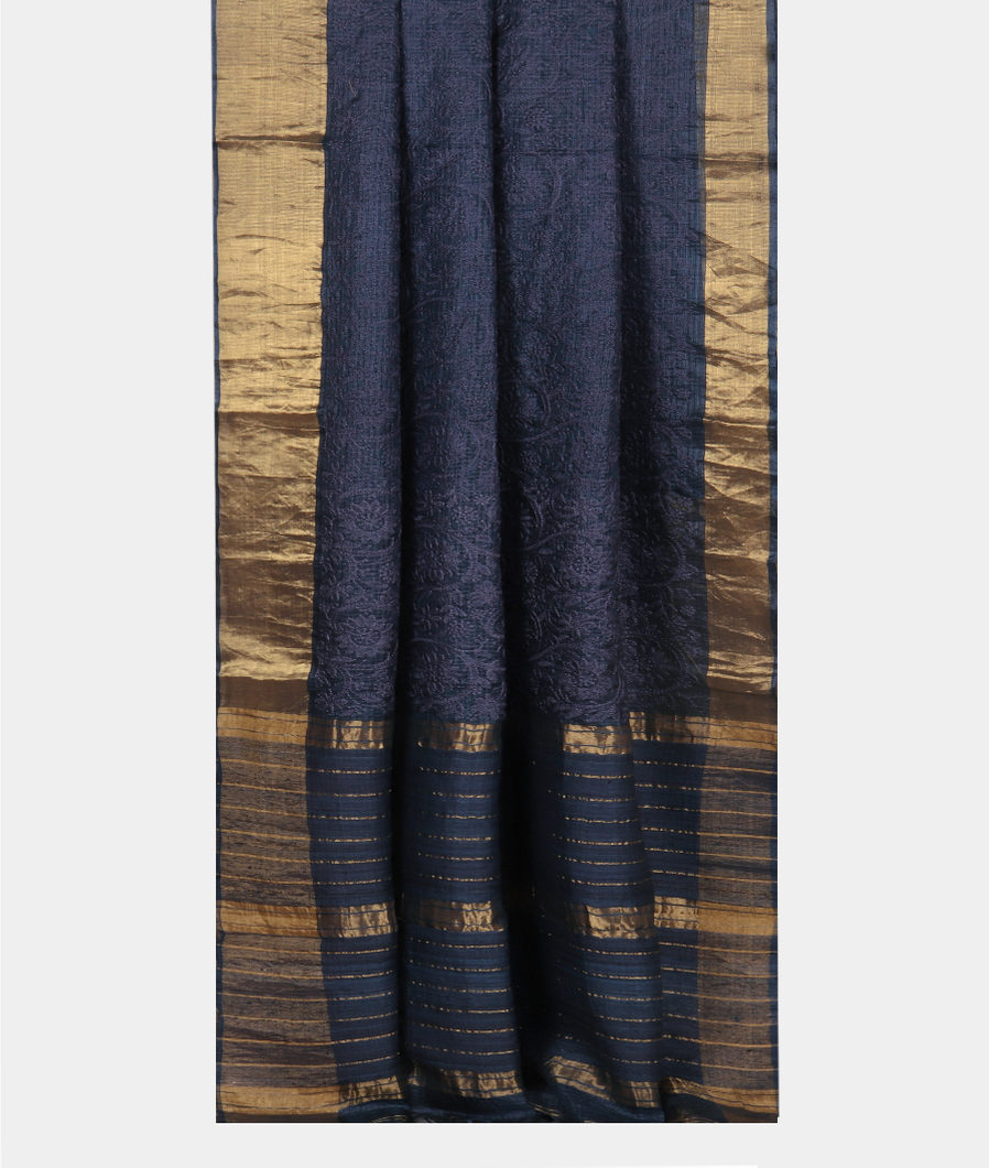 Blue Silk Kota Embroidery Saree T4115272