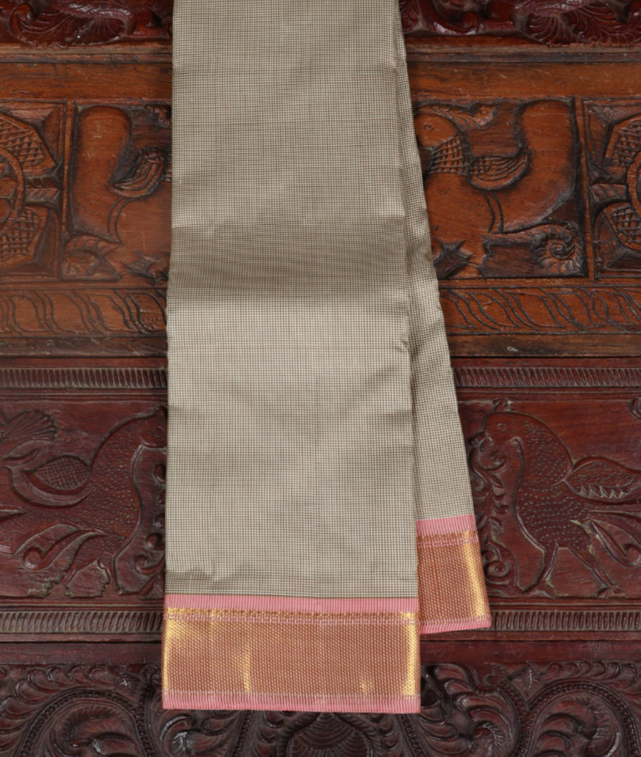White and Grey Handwoven Kanjivaram Silk Saree T374603-image